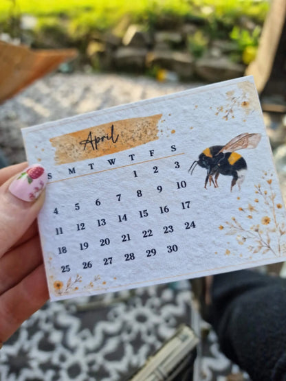 Plantable Wildflower Calendar 2027 – Seed Paper Desk Calendar