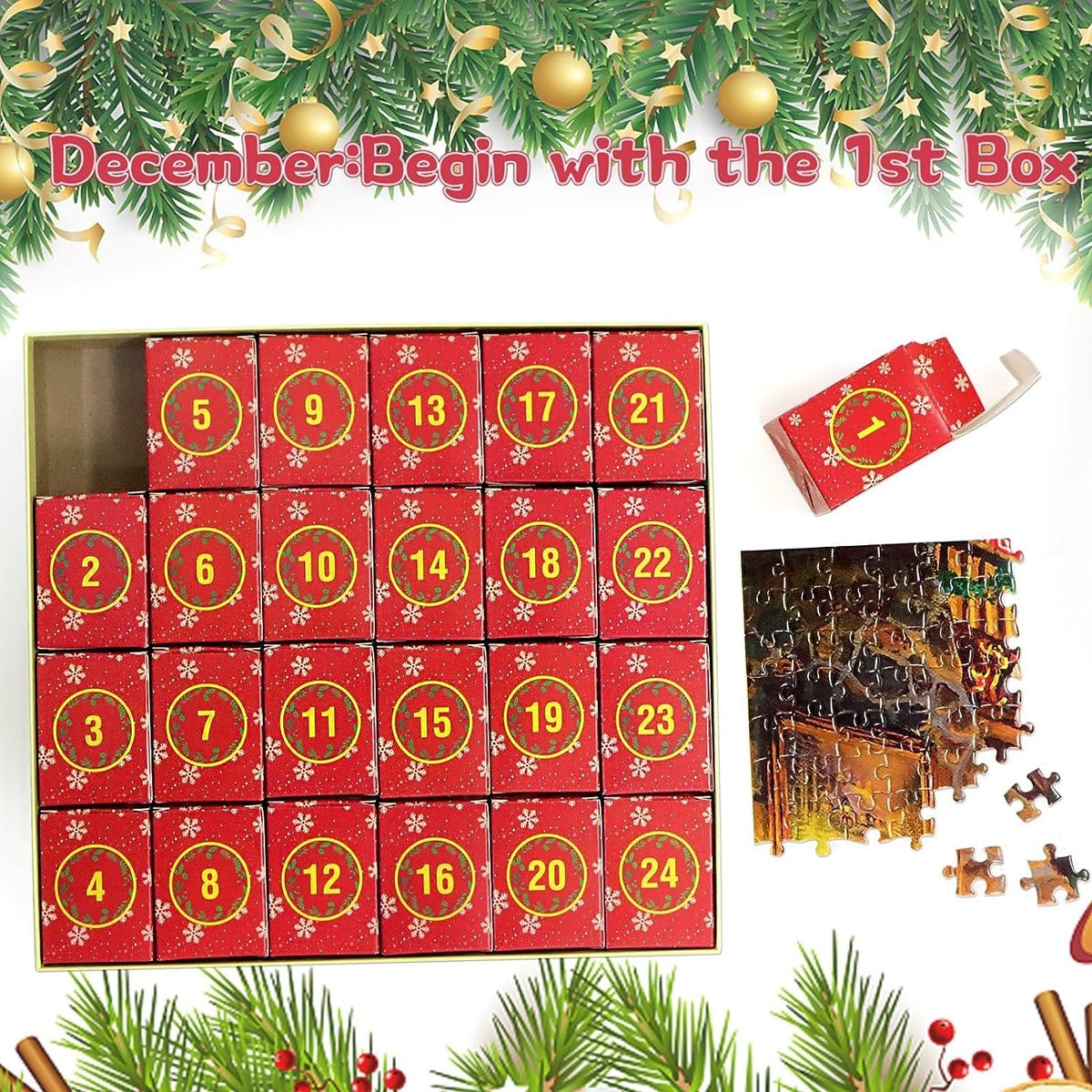 24 Day Advent Calendar 2026 Christmas Jigsaw Puzzles (1008 Pcs)
