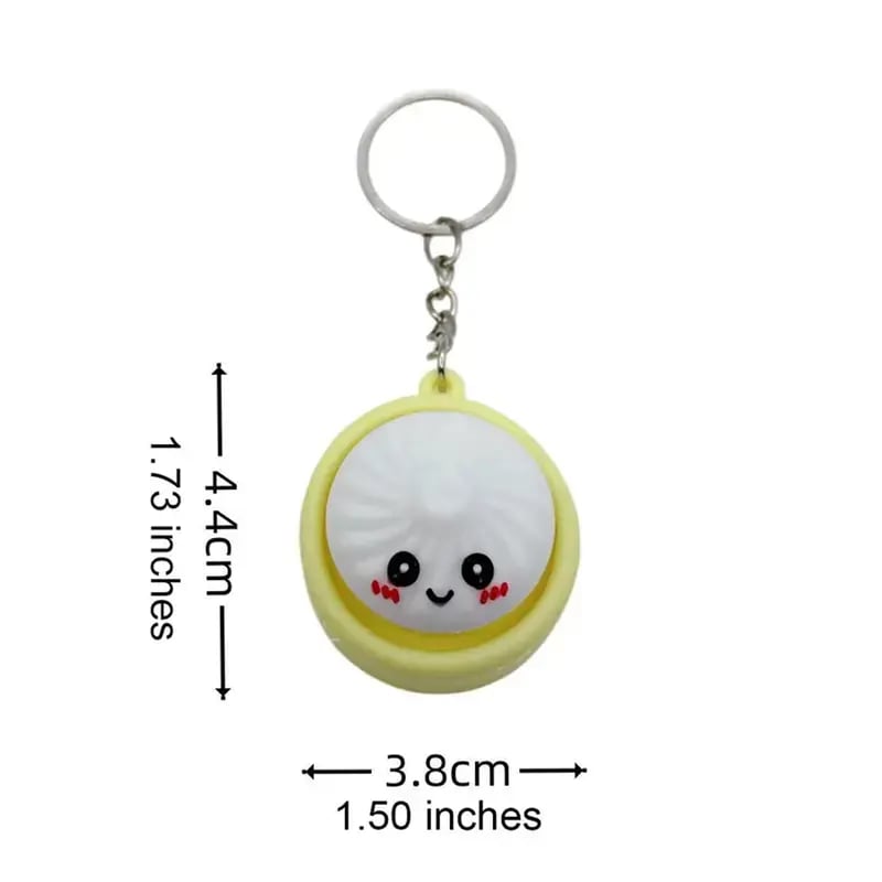 🥟 Cute Dumpling-Shaped Pressable Fidget Keychain (6PCS)