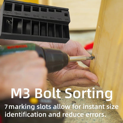 M3 Screw Organizer – Precision Bolt Sorter Tray with 7 Measuring Slots