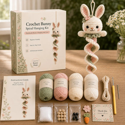 🧶🌿 Crochet Spiral Hanging Kit – Beginner-Friendly DIY Garden Animal Decor