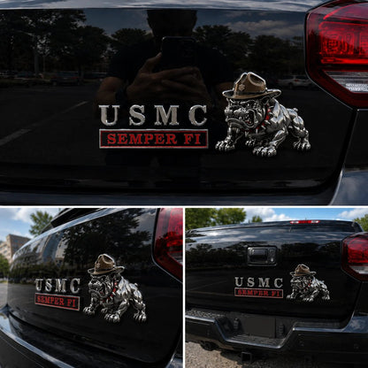 U.S. Marine Corps Semper Fi Devil Dog Car Emblem Metal Badge