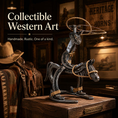 Handcrafted Cowboy Iron Pony Ornament