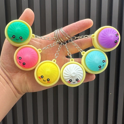 🥟 Cute Dumpling-Shaped Pressable Fidget Keychain (6PCS)
