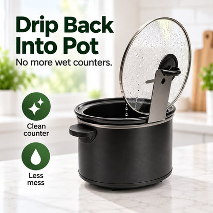 🍳Multifunctional Anti-Slip Cooker Lid Stand - Space-Saving Kitchen Counter Organizer