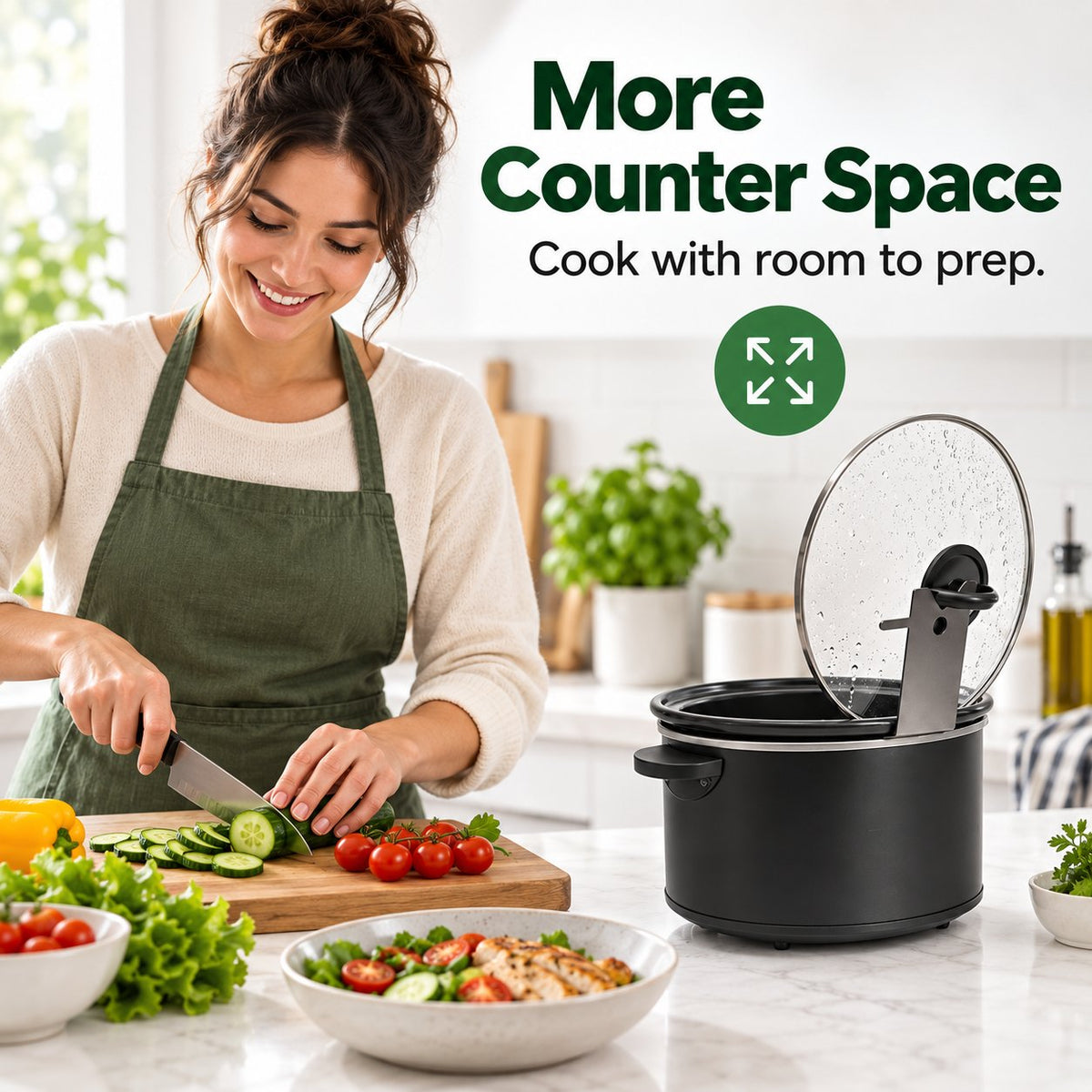 🍳Multifunctional Anti-Slip Cooker Lid Stand - Space-Saving Kitchen Counter Organizer