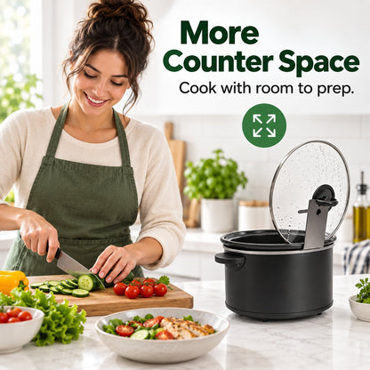 🍳Multifunctional Anti-Slip Cooker Lid Stand - Space-Saving Kitchen Counter Organizer