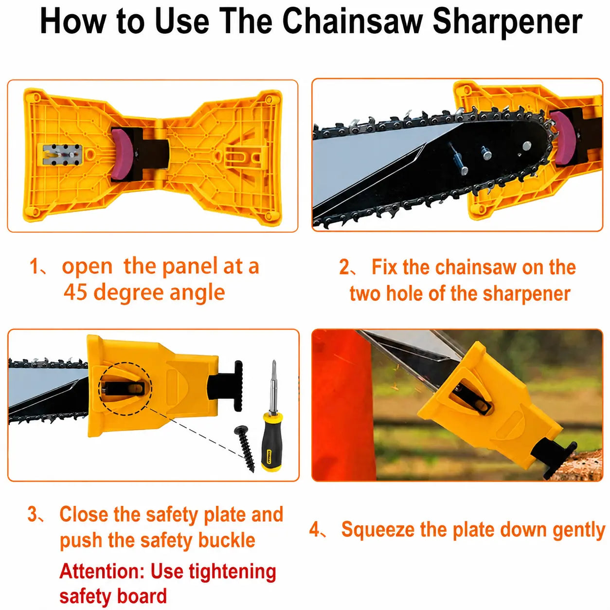 TYIIPLUS™ Portable Bar-Mounted Chainsaw Sharpener – Fast Chain Sharpening Tool for 14"–20" Chainsaws