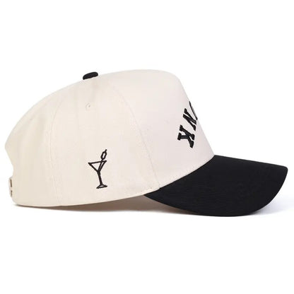 🍸DRUNK Letter Embroidered Patchwork Baseball Cap