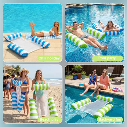 4-in-1 Inflatable Pool Hammock with Mesh & Free Hand Pump 🌊