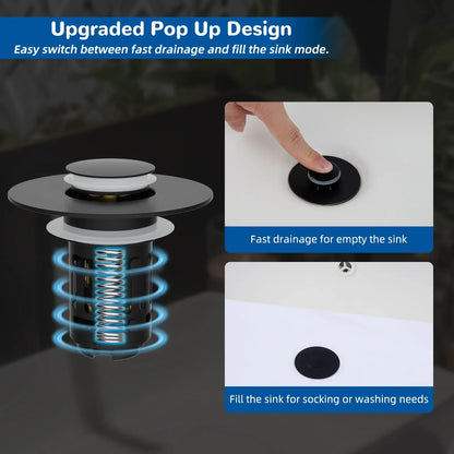 Upgraded 3-in-1 Bathroom Sink Drain Strainer Bathroom Decor Accessory