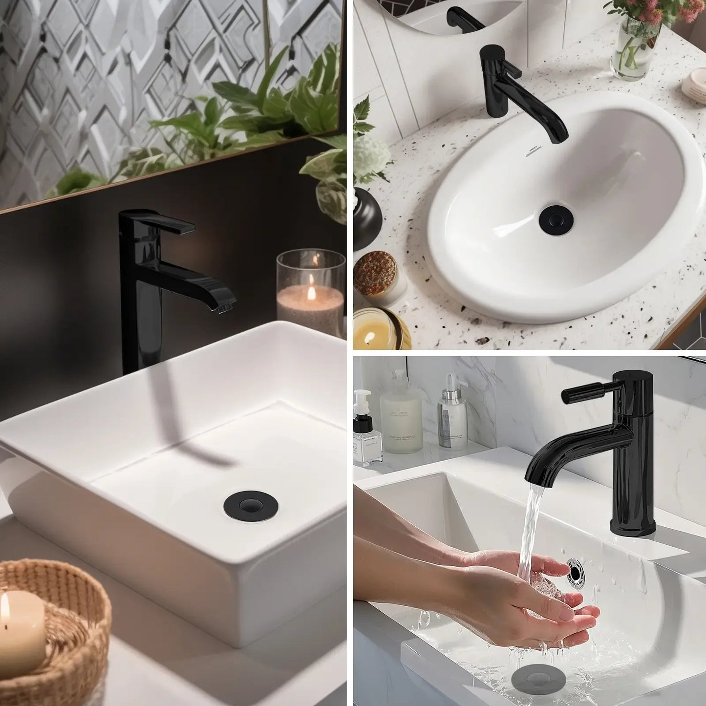 Upgraded 3-in-1 Bathroom Sink Drain Strainer Bathroom Decor Accessory