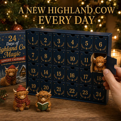 🐮 24 Days of Highland Cow Advent Calendar | 24 Unique Highland Cow Characters with Different Outfits, Hobbies & Personalities for a Cozy Christmas Countdown 🎄