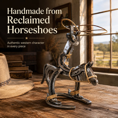 Handcrafted Cowboy Iron Pony Ornament