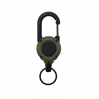 Heavy-Duty Retractable Carabiner Keychain – 65cm Steel Lanyard, 100K Pull Cycles