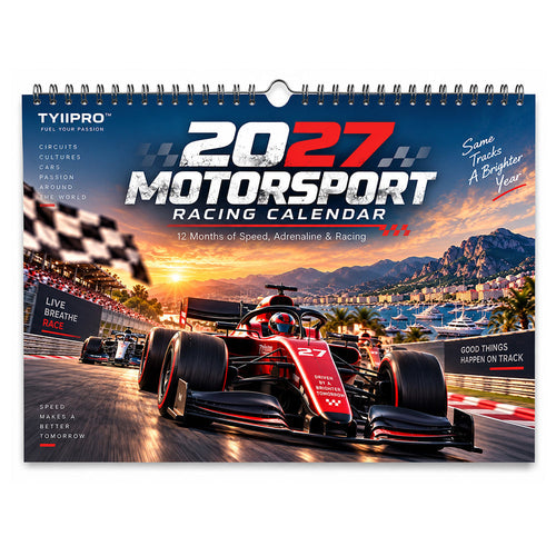 🏎️TYII™ 2027 Motorsport Racing Calendar – 12-Month Wall Calendar, 11 × 8.5 Inch Racing Car Calendar for Motorsport Fans