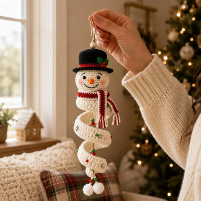 ☃️ Crochet Snowman Spiral Ornament DIY Kit