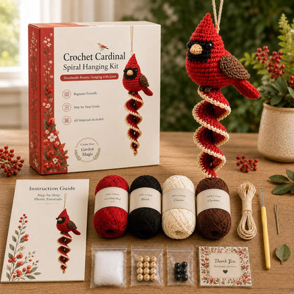 🧶🌿 Crochet Spiral Hanging Kit – Beginner-Friendly DIY Garden Animal Decor