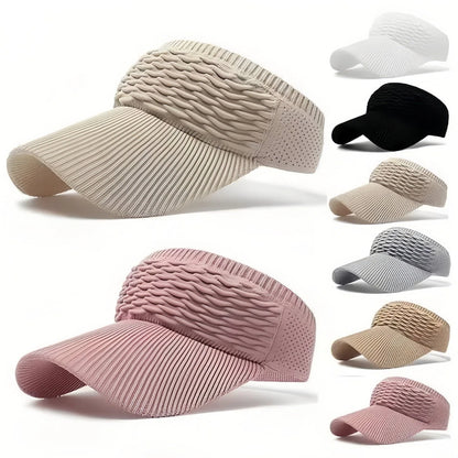 2-Pack Women’s Open-Top Breathable UV-Protection High-Ponytail Sun Visor