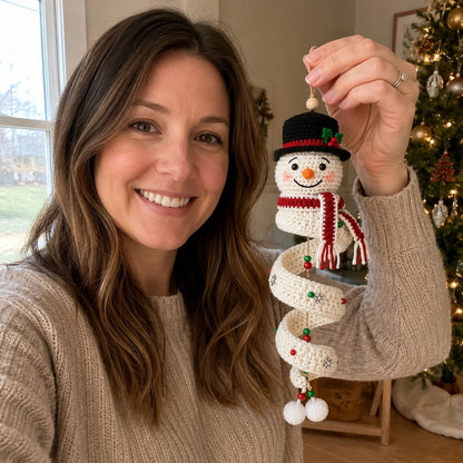 ☃️ Crochet Snowman Spiral Ornament DIY Kit