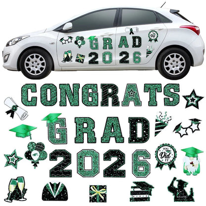 🎓2026 Grad Magnets – 30Pc Set for Celebration Decor🧲(Cars, Fridges & More)