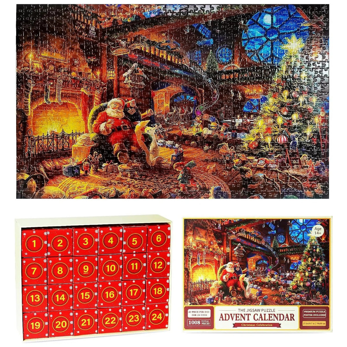 24 Day Advent Calendar 2026 Christmas Jigsaw Puzzles (1008 Pcs)