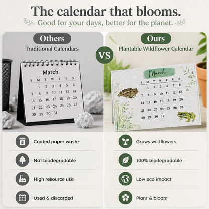 Plantable Wildflower Calendar 2027 – Seed Paper Desk Calendar