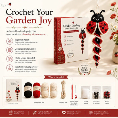 🧶🌿 Crochet Spiral Hanging Kit – Beginner-Friendly DIY Garden Animal Decor