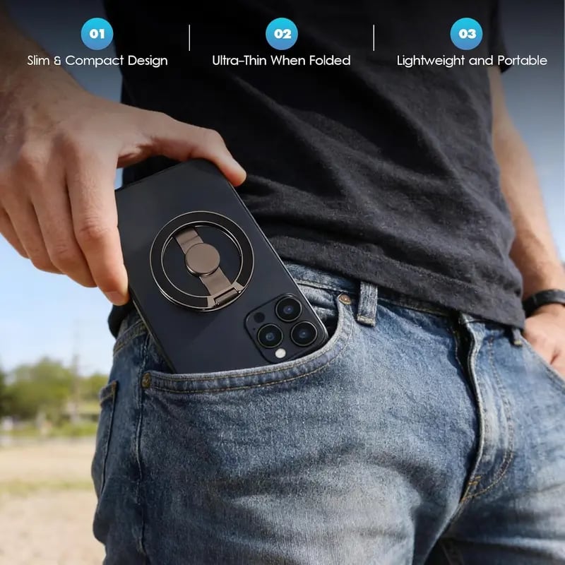 Magnetic Ring Phone Stand & Fidget Spinner – 2-in-1 Foldable 360° Rotating Magnetic Grip