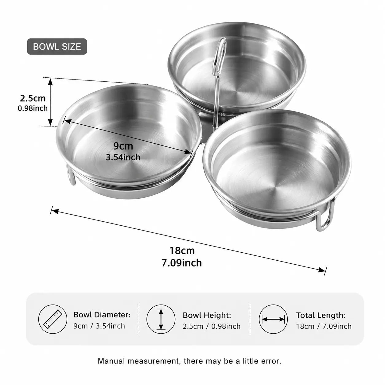 3-Cup Stainless Steel Egg Poacher with Handle, Steamed Egg Mold
