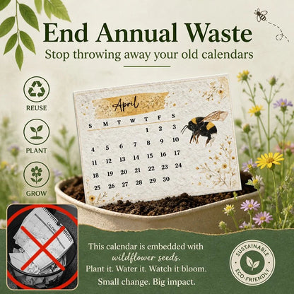 Plantable Wildflower Calendar 2027 – Seed Paper Desk Calendar