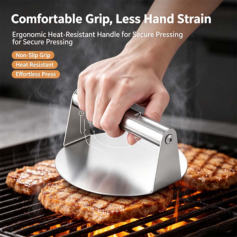 Stainless Steel Burger Press Smash Burger Press- Pro Non-Stick Burger Smasher🍔