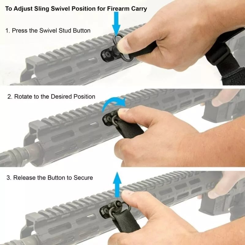Tactical Single Point Bungee Sling with M-LOK QD Mount