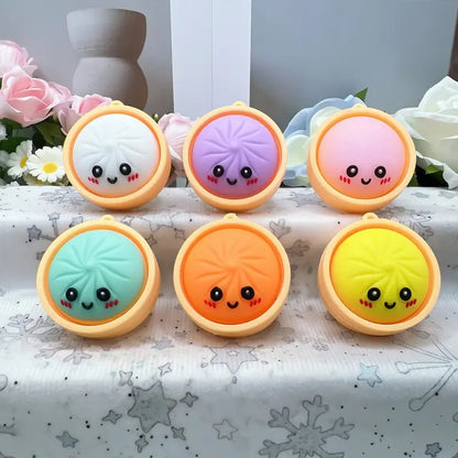 🥟 Cute Dumpling-Shaped Pressable Fidget Keychain (6PCS)