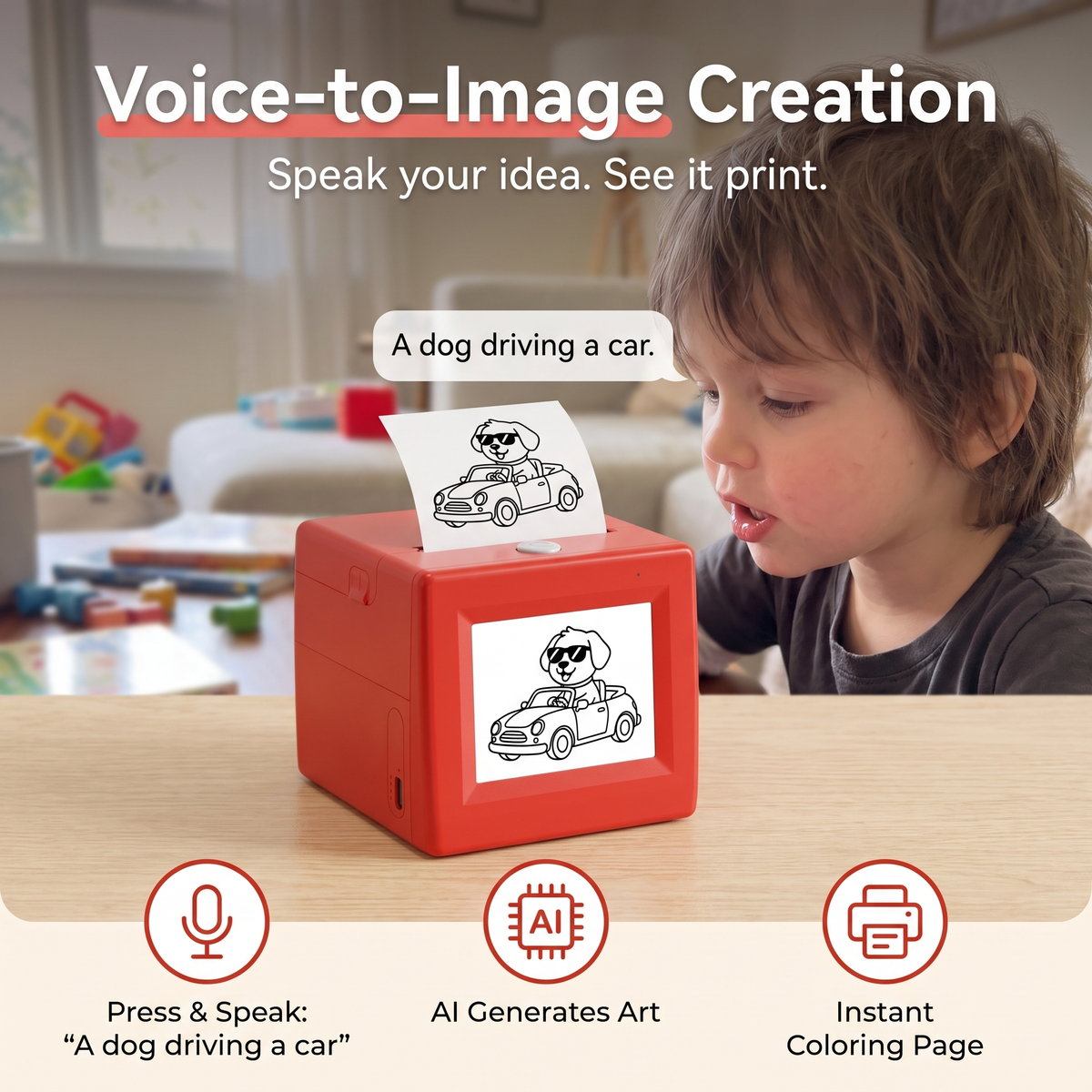 TYIIPLUS AI Voice-Activated Mini Sticker Printer