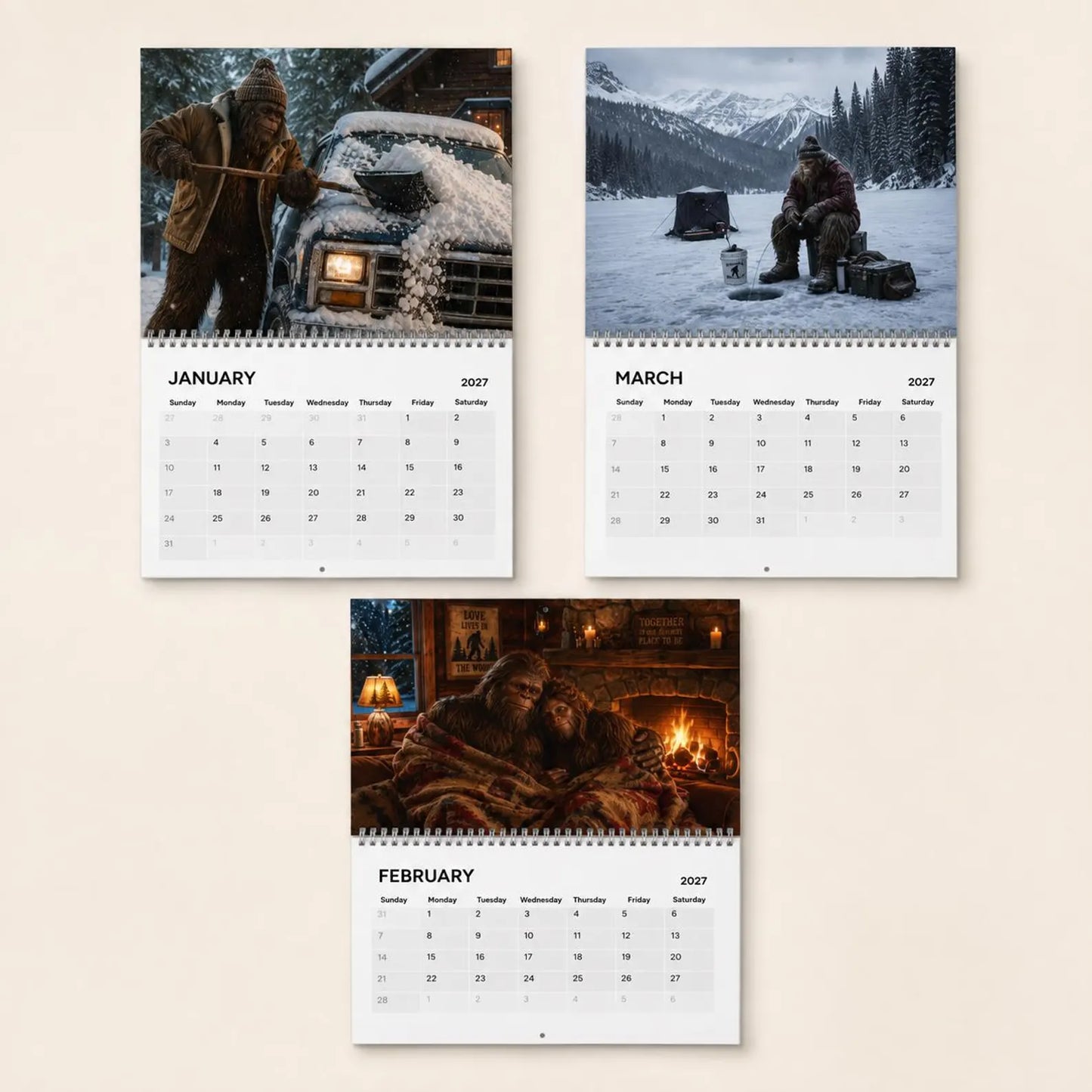 🦶Bigfoot's 2027 Calendar - Funny Sasquatch Wall Calendar