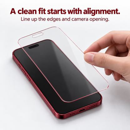 Red Shimmer Privacy Tempered Glass Screen Protector for iPhone