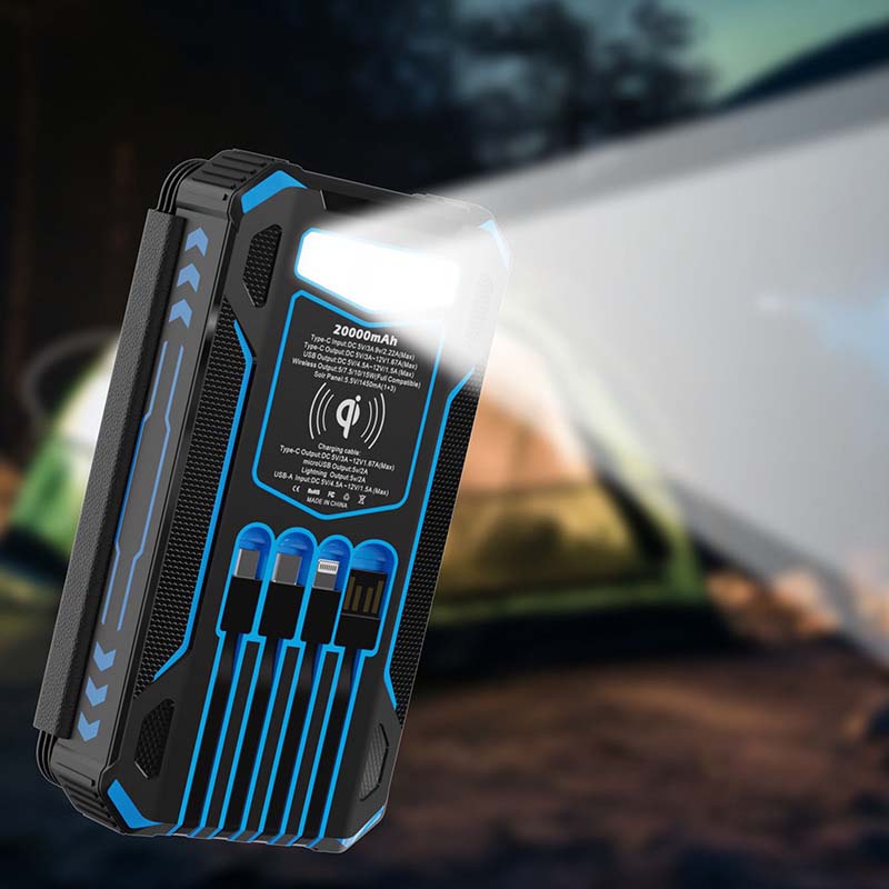 🔋☀️ 20,000mAh Solar Power Bank – Foldable 4-Panel Solar Charger, IPX5 Waterproof & LED Flashlight – For Camping & Emergencies 🏕️