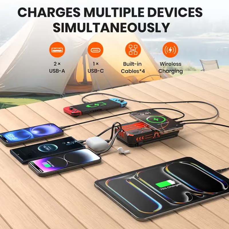 🔋☀️ 20,000mAh Solar Power Bank – Foldable 4-Panel Solar Charger, IPX5 Waterproof & LED Flashlight – For Camping & Emergencies 🏕️